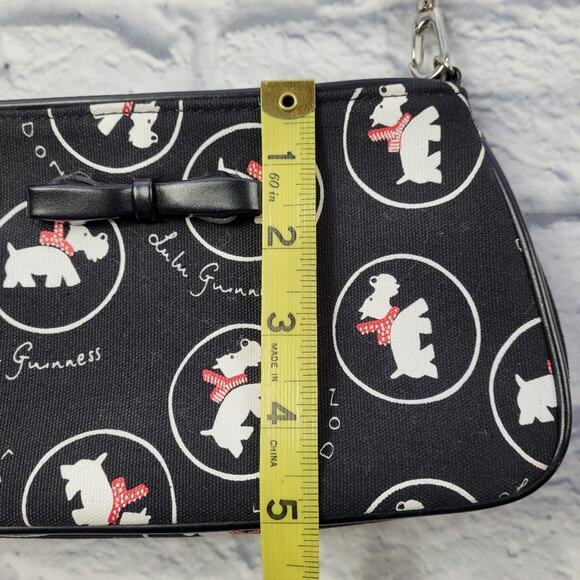 Lulu Guinness London Scottie Dog Leather-Trimmed Canvas Handle Bag - Picture 12 of 15